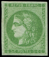 * EMISSION DE BORDEAUX - 42Ba  5c. Vert-jaune Foncé R II, TB. C - 1870 Bordeaux Printing