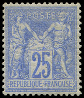 * TYPE SAGE - 68   25c. Outremer, T I, Bon Centrage, Frais, Certif. JF Brun - 1876-1878 Sage (Type I)
