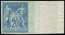 * TYPE SAGE - 73a  20c. Turquoise, NON DENTELE, Bdf, TB. J - 1876-1878 Sage (Type I)