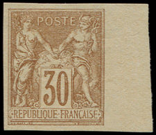 (*) TYPE SAGE - 80b  30c. Brun-jaune, NON DENTELE, Bdf, TB. Br - 1876-1878 Sage (Type I)