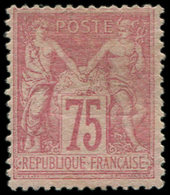 * TYPE SAGE - 81   75c. Rose, Inf. Craquelure De G., TB - 1876-1878 Sage (Type I)