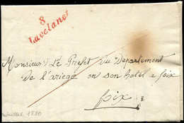 Let OBLITERATIONS PAR DEPARTEMENTS - 8/ARIEGE Cursive ROUGE 8/LAVELANET S. LAC De 1830, TB - 1849-1876: Classic Period