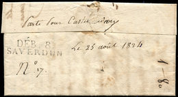 Let OBLITERATIONS PAR DEPARTEMENTS - 8/ARIEGE MP DEB. 8/SAVERDUN S. LAC De 1824, Mention "Parti Pour Castelnaudary", Sup - 1849-1876: Classic Period