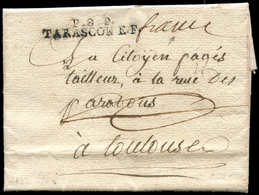 Let OBLITERATIONS PAR DEPARTEMENTS - 8/ARIEGE MP P.8.P./TARASCON E.F. S. LAC De 1792, Marque "franc", TB - 1849-1876: Classic Period