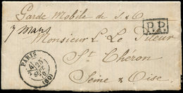 Let BALLONS MONTES - Càd Avec Section PARIS 4-25/9/70 S. LAC En P.P "Garde Mobile De S Et O" Datée 24/9 Et Signée C. Le  - Guerra Del 1870