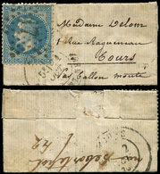 Let BALLONS MONTES - N°29B Obl. Etoile S. Petite LAC, Pont-Neuf 1/10/70, Arr. TOURS Le 2/10, TB. LE GARIBALDI - Guerra Del 1870