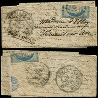 Let BALLONS MONTES - N°37 Déchiré à L'ouverture, Obl. GC S. Petite LAC, Càd NEUILLY-S-SEINE (3)/11/70, Arr. VERNEUIL Sur - Guerra Del 1870