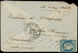 Let BALLONS MONTES - N°37 Obl. Etoile 3 S. Env., Càd Pl. De La Madeleine 22/11/70, TB. LA VILLE D'ORLEANS - Guerre De 1870