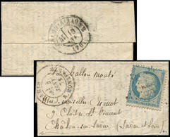 Let BALLONS MONTES - N°37 Obl. Etoile 15 S. Très Petite LAC, Càd R. Bonaparte 4/1/71, Arr. CHALON-s-SAONE 18/1, TTB. Le  - Guerra Del 1870