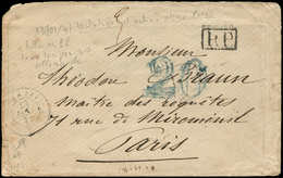 Let Guerre De 1870 -  Cachet P.P. S. Env. D'ETRETAT, Càd Amb. (CALAI)S  A PARIS 13/1/71, Taxe Allemande 20 En Bleu Pour  - Guerra Del 1870