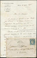 Let Guerre De 1870 -  N°37 Obl. Amb. LP S. Env. Avec Sa Lettre à Entête "8e DIVISION MILITAIRE/Artillerie/Le Général", C - Guerra Del 1870