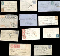 Let Guerre De 1870 -  8 Lettres Et 3 Devants, Affr. Et Cachets Divers, Dont 4 Alsace-Lorraine, Lot Varié, TB - Guerra Del 1870