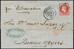 Let DESTINATIONS - N°32 Obl. GC S. LAC De BORDEAUX 25/8/69 à BUENOS AYRES, TB - 1849-1876: Période Classique