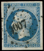 LETTRES ET OBLITERATIONS D'ALGERIE - N°14A 20c. Bleu, Obl. PC 4007 De LAGHOUAT, TB - 1849-1876: Periodo Classico
