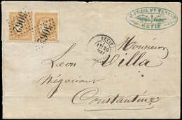 Let LETTRES ET OBLITERATIONS D'ALGERIE - N°43B PAIRE Obl. GC 5062 S. LSC, Càd SETIF 30/5/71, TTB - 1849-1876: Periodo Classico