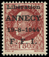 ** TIMBRES DE LIBERATION - ANNECY 11 : 1f50 Brun-rouge, TB - Libération