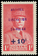 ** TIMBRES DE LIBERATION - ANTIBES +10c. Sur 1f. Rouge N°494, Non Signalé, TB - Libération