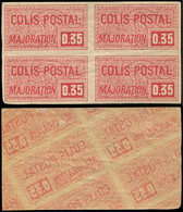 ** COLIS POSTAUX  (N° Et Cote Maury) - 20b  0,35 Rouge, BLOC De 4 NON DENTELE, Impression RECTO-VESO En Diagonale, 2 Ex. - Neufs