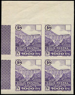 ** COLIS POSTAUX  (N° Et Cote Maury) - 169E  Livraison, 1000f. Violet, BLOC De 4 NON DENTELE Cdf, TB - Neufs