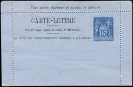 Let ENTIERS POSTAUX - Sage, 15c. Bleu, CL Essai N°J31b, Papier Bleu-gris Avec Texte "Pour L'Etranger Ajouter Un Timbre à - Andere & Zonder Classificatie