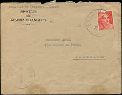 Let LETTRES DU XXe SIECLE - N°721 6f. Rouge-orange Obl. Càd JERUSALEM 20/5/48 S. Env. Consulat De France, TB - Lettres & Documents