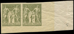 ** Colonies Générales - 29    1f. Vert-olive, PAIRE Cdf, TB - Other & Unclassified
