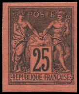 * Colonies Générales - 43   25c. Noir Sur Rouge, Belles Marges, TB/TTB - Altri & Non Classificati