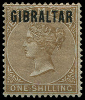 * GIBRALTAR 7 : 1s. Bistre Brun, TB. Br - Gibilterra