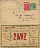 Let ETATS-UNIS 229 : 2c. Rouge Obl. S. CP Entier 1c. Vert Repiquage Carte Radio Amateur, PASSAIC 5/2/29, R Et TB - Otros & Sin Clasificación