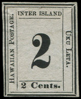 (*) HAWAII 12 : 2c. Noir, Papier Gris Clair, TB - Hawaï