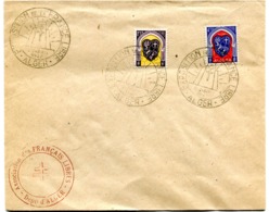Lettre D'Alger - Oblitération Temporaire Exposition France Libre 1947 + Cachet Rouge Asso Français Libres - R 5713 - Lettres & Documents