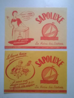 Lot De 2 Buvards Publicitaires / Savon Lessive SAPOLUXE - Produits Ménagers