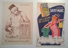 Lot De 2 Buvards Publicitaires / Savon Lessive SAINT MARC - Produits Ménagers