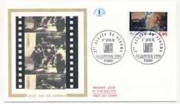 FRANCE => 4 Enveloppes FDC - 1er Siècle Du Cinéma - PARIS - 14 Janvier 1995 - Kino