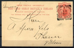 RC 14560 GB SQUARED CIRCLE " BRADFORD YORKS " JA 12 1893 POSTMARK ON POSTAL STATIONERY VF - Marcophilie