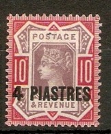 BRITISH LEVANT 1896 4pi On 10d  SG 6 MOUNTED MINT Cat £45 - Levante Britannico