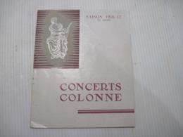 Petit Livret CONCERTS COLONNE SAISON 1946-47 TBE - Publicidad