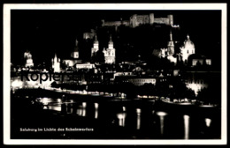 ÄLTERE POSTKARTE SALZBURG IM LICHTE DES SCHEINWERFERS BEI NACHT Beleuchtung At Night Nuit AK Ansichtskarte Cpa Postcard - Salzburg Stadt