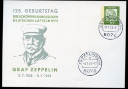 Bund PP28 D1/001 125. Geb. GRAF ZEPPELIN Stpl. Zeppelinheim 1963  NGK 18,00 € - Postales Privados - Usados