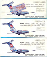 EX.YU. The 3 JAT Tickets For Travel Around The World -  08.11.1974 - 29.11.1974. - Billetes