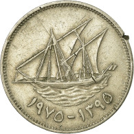 Monnaie, Kuwait, Jabir Ibn Ahmad, 50 Fils, 1975/AH1395, TB+, Copper-nickel - Koweït