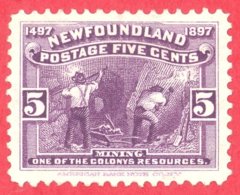 Canada Newfoundland # 65 Mint VF- Mining - 5 Cents - 1865-1902
