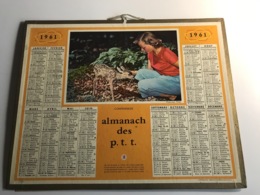Calendrier Almanach Des P.T.T  RHONE - 1961 - Fillette & Faon « confidences » - Grand Format : 1961-70