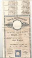 JC , Dette Publique , Quatre Pour Cent  , Rente De Cinq Francs , 1929 , 2 Scans , Frais Fr 1.95 E - Andere & Zonder Classificatie