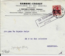 Lettre Deutsches Reich   FONTAINE L ' ÉVÈQUE   Tréfilerie Sambre-Escaut - OC1/25 Gobierno General