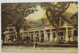 C. P. A. Couleur : TAHITI : PAPEETE, Quai Du Commerce, "Café", "Importation Exportation" Commercial Wharf At Papeete - Tahiti