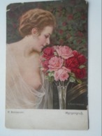 D169358 Signé R. BORRMEISTER - Une Femme Erotique Avec Fleurs   1920 - Borrmeister, R.