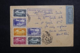 GRAND LIBAN - Enveloppe 1er Vol Damas / Marseille Via Tunis En 1938, Affranchissement Plaisant - L 48031 - Briefe U. Dokumente