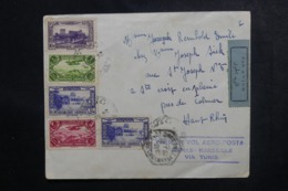 GRAND LIBAN - Enveloppe 1er Vol Damas / Marseille Via Tunis En 1938, Affranchissement Plaisant - L 48032 - Brieven En Documenten