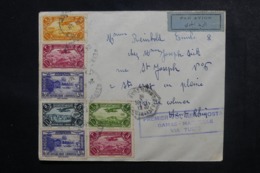 GRAND LIBAN - Enveloppe 1er Vol Damas / Marseille Via Tunis En 1938, Affranchissement Plaisant - L 48033 - Lettres & Documents